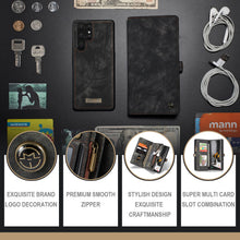 Load image into Gallery viewer, Casekis Zipper Wallet PU Leather Case Black
