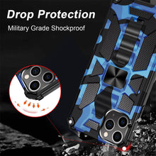 Load image into Gallery viewer, Casekis Armor Shockproof With Kickstand Phone Case Dark Blue Camouflage
