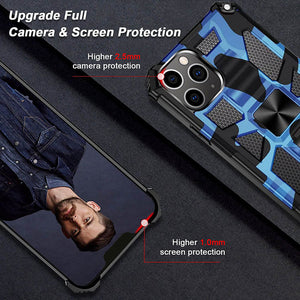 Casekis Armor Shockproof With Kickstand Phone Case Dark Blue Camouflage