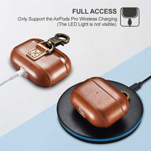 Load image into Gallery viewer, Casekis Genuine Leather Case With Keychain for AirPods Pro
