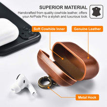 Load image into Gallery viewer, Casekis Genuine Leather Case With Keychain for AirPods Pro
