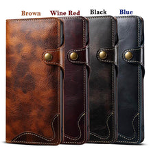 Lade das Bild in den Galerie-Viewer, Genuine Cowhide Leather Button Flip Phone Case For Samsung Galaxy S21 Plus 5G - Casekis
