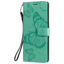 Load image into Gallery viewer, Casekis Embossed Butterfly Wallet Phone Case Green
