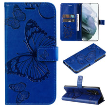 画像をギャラリービューアに読み込む, Casekis Embossed Butterfly Wallet Phone Case Blue
