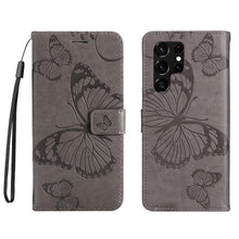 Load image into Gallery viewer, Casekis Embossed Butterfly Wallet Phone Case Gray
