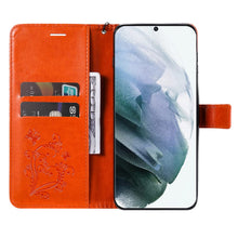 Muat gambar ke penampil Galeri, Casekis Embossed Butterfly Wallet Phone Case Orange
