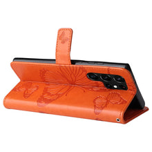 Muat gambar ke penampil Galeri, Casekis Embossed Butterfly Wallet Phone Case Orange

