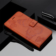 Muat gambar ke penampil Galeri, Casekis Embossed Butterfly Wallet Phone Case Orange
