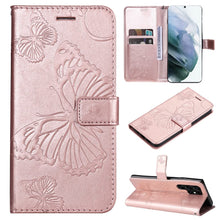 Load image into Gallery viewer, Casekis Embossed Butterfly Wallet Phone Case Rose Gold
