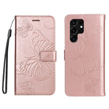 Load image into Gallery viewer, Casekis Embossed Butterfly Wallet Phone Case Rose Gold
