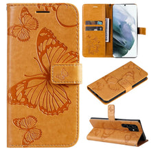 Load image into Gallery viewer, Casekis Embossed Butterfly Wallet Phone Case Yellow
