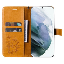 Load image into Gallery viewer, Casekis Embossed Butterfly Wallet Phone Case Yellow
