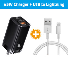 Görseli Galeri görüntüleyiciye yükleyin, 65W GaN Charger 3-Port PD Portable Charger
