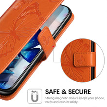 Muat gambar ke penampil Galeri, Casekis Embossed Butterfly Wallet Phone Case Orange
