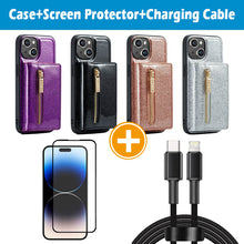 Load image into Gallery viewer, Casekis Glitter Cardholer Magnetic Phone Case for iPhone 14 Plus
