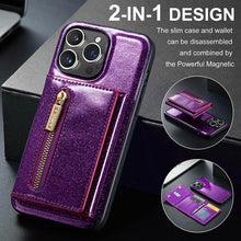 Carregar imagem no visualizador da galeria, Casekis Glitter Cardholer Magnetic Phone Case Dark Purple

