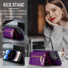 Carregar imagem no visualizador da galeria, Casekis Glitter Cardholer Magnetic Phone Case Dark Purple
