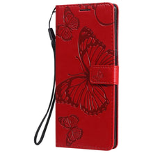Load image into Gallery viewer, Casekis Embossed Butterfly Wallet Phone Case Red
