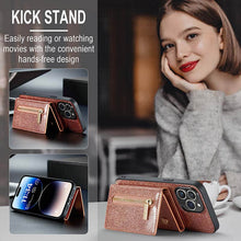 Load image into Gallery viewer, Casekis Glitter Cardholer Magnetic Phone Case Rose Gold
