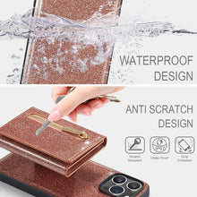 Load image into Gallery viewer, Casekis Glitter Cardholer Magnetic Phone Case Rose Gold
