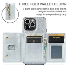 Muat gambar ke penampil Galeri, Casekis Glitter Cardholer Magnetic Phone Case Silver
