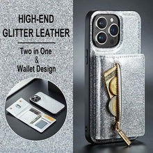 Muat gambar ke penampil Galeri, Casekis Glitter Cardholer Magnetic Phone Case Silver
