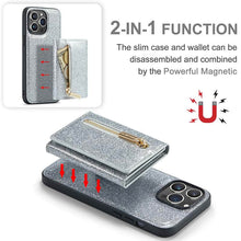 Muat gambar ke penampil Galeri, Casekis Glitter Cardholer Magnetic Phone Case Silver
