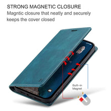 Load image into Gallery viewer, Casekis Retro RFID Wallet Phone Case Blue
