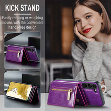 Load image into Gallery viewer, Casekis Glitter Cardholer Magnetic Phone Case for Galaxy S23 5G

