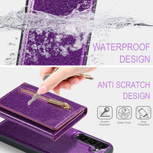 Cargar imagen en el visor de la galería, Casekis Glitter Cardholer Magnetic Phone Case for Galaxy S23 Plus 5G
