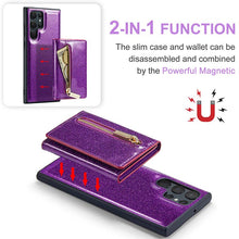 Load image into Gallery viewer, Casekis Glitter Cardholer Magnetic Phone Case for Galaxy S23 Ultra 5G
