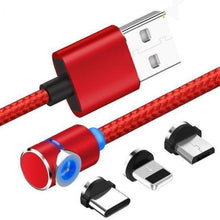 Load image into Gallery viewer, 3 in 1 360° Magnetic Charging Cable for Huawei iPhone Samsung - Casekis
