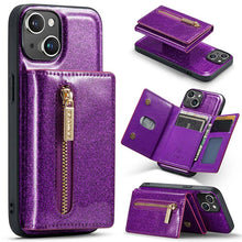 Load image into Gallery viewer, Casekis Glitter Cardholer Magnetic Phone Case for iPhone 14
