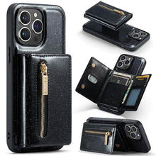画像をギャラリービューアに読み込む, Casekis Glitter Cardholer Magnetic Phone Case Black
