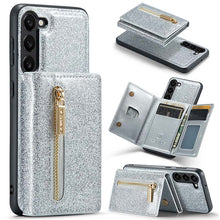 Cargar imagen en el visor de la galería, Casekis Glitter Cardholer Magnetic Phone Case for Galaxy S23 Plus 5G
